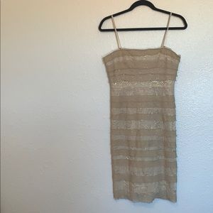 BCBG MaxAzria Gold Cocktail Dress SIZE M